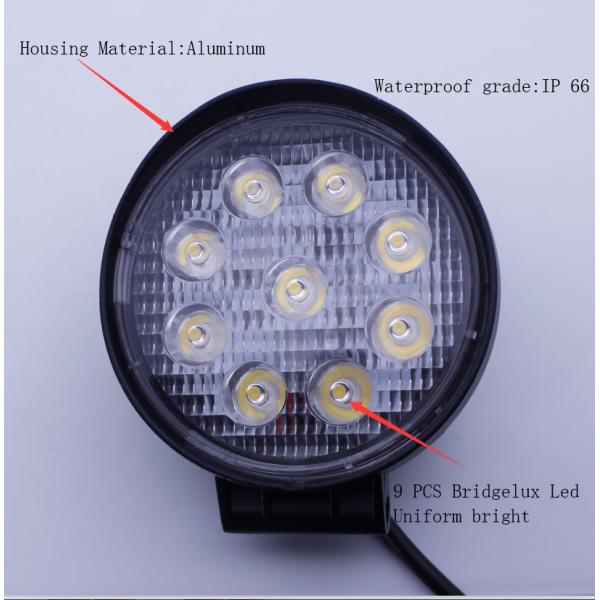 White IP66 24 W LED Boat Light Aluminum DC 12V Work Light For Car