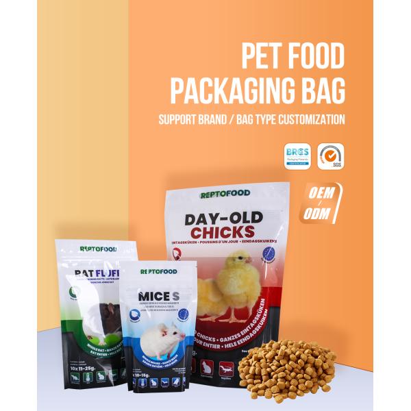 Специализированный 5kg 10kg 15kg Стоять корм для домашних животных мешок пластиковая кормовая упаковка для домашнего скота с молниеносной решеткой