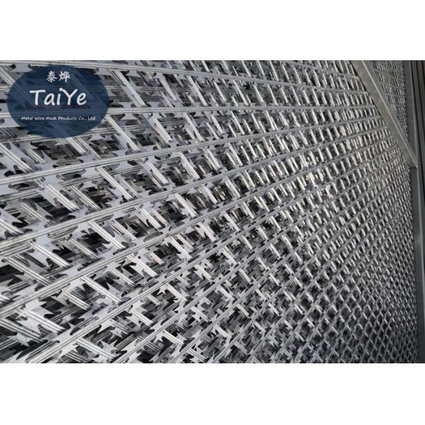 High Security Welded Razor Wire Mesh Straight Blade Razor Ribbon Fencing