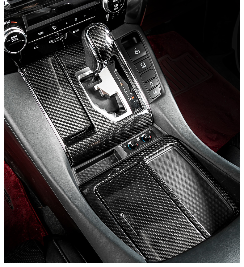 Carbon Fiber Dashboard Panel Gear Shift Frame Cup Storage Board for Toyota Alphard Crown Vellfire 30 MPV Interior Accessories