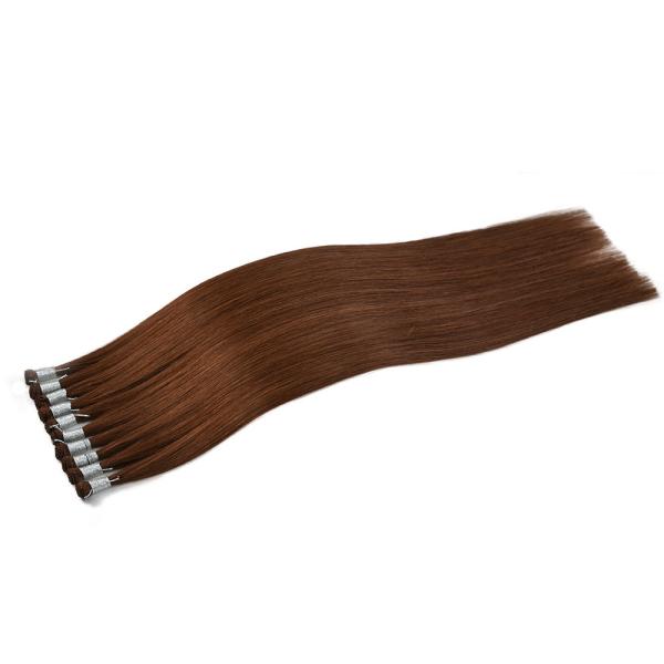 European 100% Natural Hair Weft Extensions Handtied Invisible Double Aligned Genius