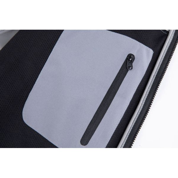 Men's 100% Polyester Softshell Jacket with Adjustable Hood and Windproof Design for School