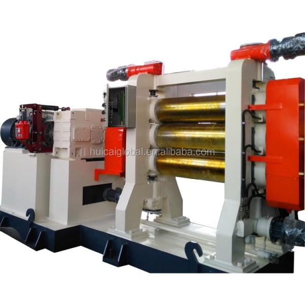 Three Rollers Rubber Calender Machine for Rubber Sheeting Advertising Company Style