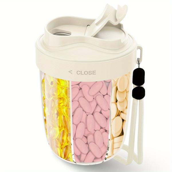 7 Compartment Portable Pill Organizer Food Safe BPA Free Plastic