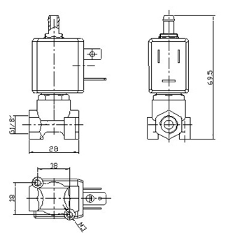 2/2 и 3/2 сразу действующих латунных клапанов соленоида 1.5mm G1/8» для создателя кофе
