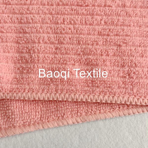 Pink solid single stripe dish rags microfiber tea towels wipes, micro dish cloths kitchen cleaning rags size 30*30cm