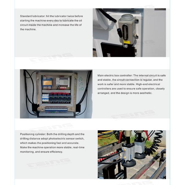 3 Rows Woodworking Multi-Boring Machine with Standard Motor Maximum Hole Depth of 60mm