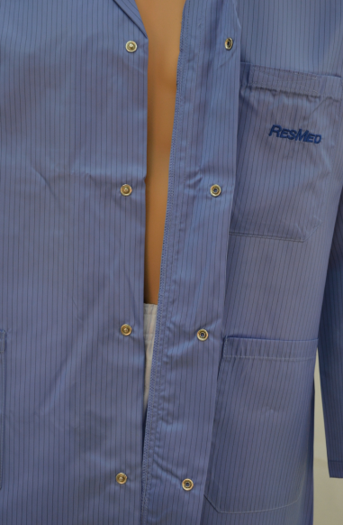 Striped Antastic Mens Long Work Coat , Custom Embroidered Work Shirts