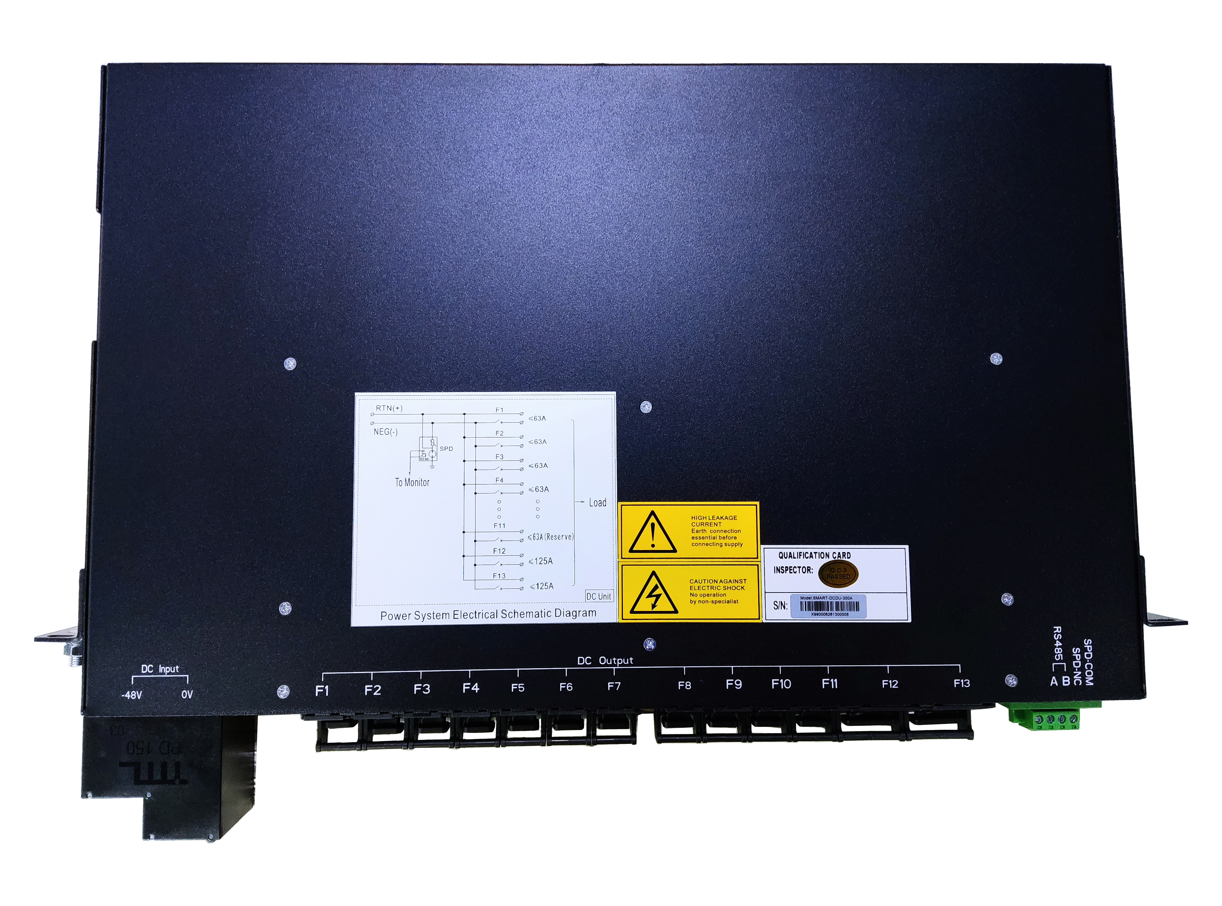 Smart 19 Inch Rack Mounted Telecom Power System AC to -48V DC Output 13 Intelligent Circuit Breakers for Base Station and Outdoor Cabinet with RS485 Remote Monitoring