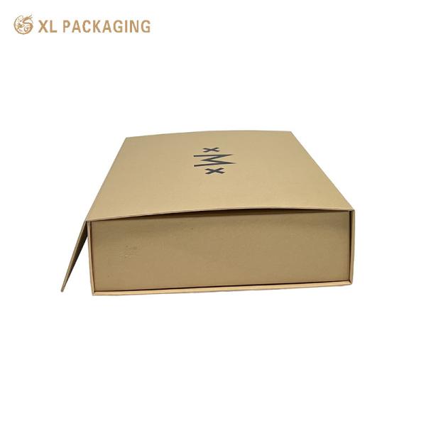 Eco-Friendly Collapsible Kraft Paper Gift Box with Slanted Tray and Ribbon Closure