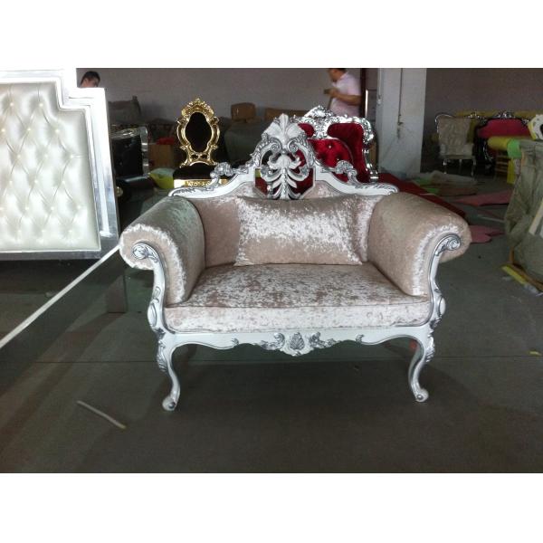 Formal Motif Fabric Decorative Antique French Sofa Hand Crafted Living Room Furniture
