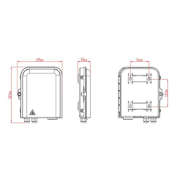 8 Core Fiber Optic Termination Box Outdoor Fiber Distribution Box IP65