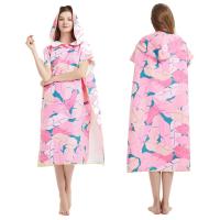 Toalha de poncho de fibra microfibra personalizada mulher homem toalha de praia ponchos