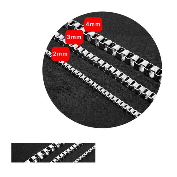 Men's 925 Silver Plated Titanium Stainless Steel  Box Chain Necklace (CE496)
