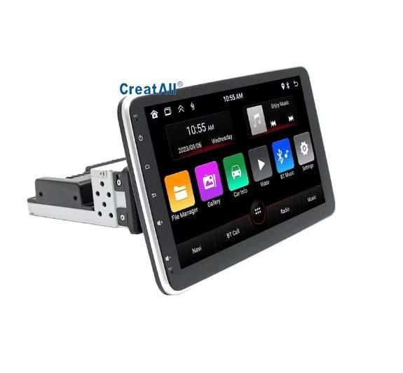 Creatall 10.1 Inch Central Control Car Android GPS Navigation Unit CarPlay for BT USB 360 Degree Rotating Screen Single Head