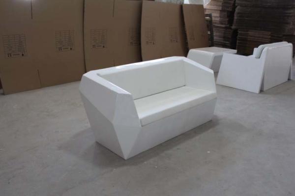 Vondom Faz Modern Upholstered Sofa Fiberglass Diamond Style Outdoor Furniture