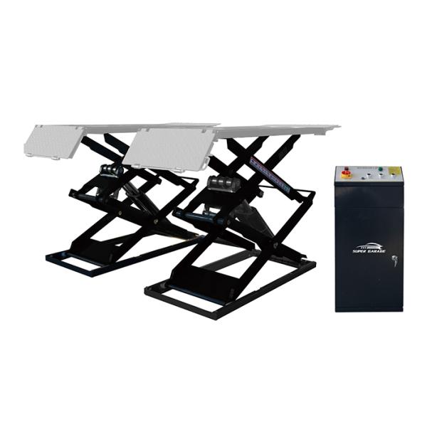 Ground Mounting Scissor Car Lifting Equipment 3000Kgs Capacity 2.2kw Motor