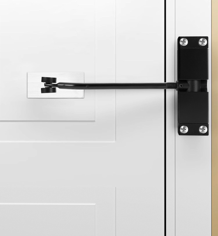 Silent Spring Automatic Door Closer Aluminum Alloy Wood Simple Design 180 Opening 50kg Capacity Household Hotel Use Normally