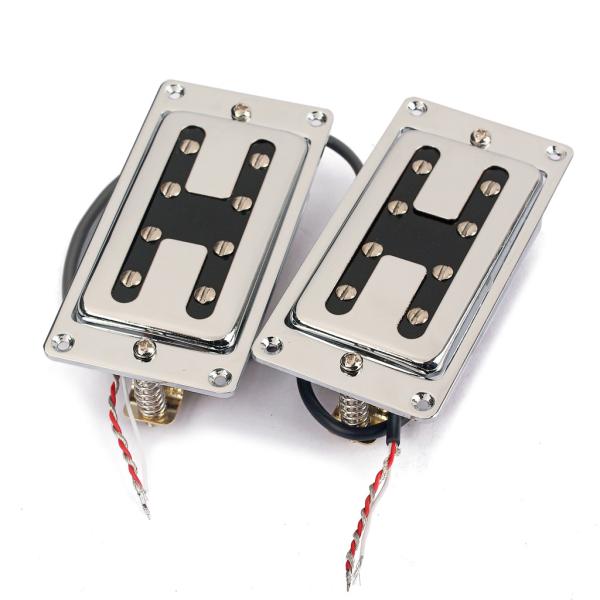 Alnico 5 Humbucker Pickup Set Dual Coil H Style Pickups Chrome 9~10K Output LP Electric Guitars