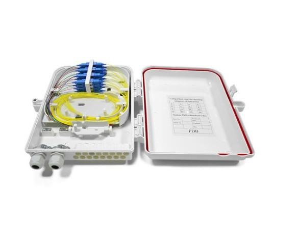 FTTH 16 Port White Optical Fiber Distribution Box SC Connector Water - Proof