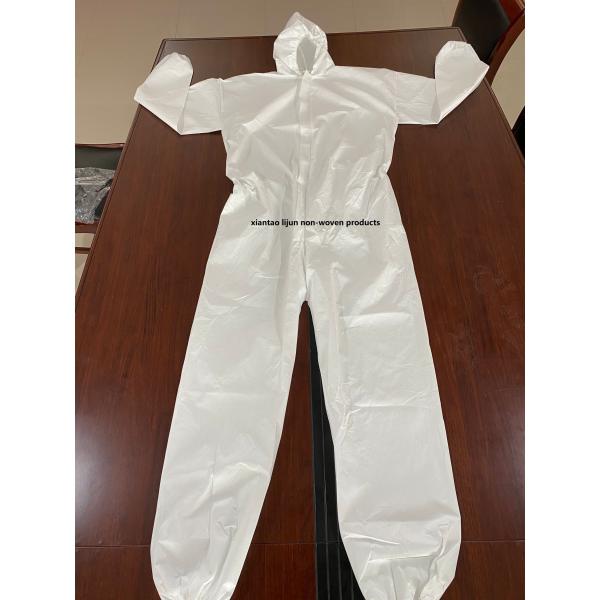 Waterproof White Microporous Disposable Hooded Coveralls