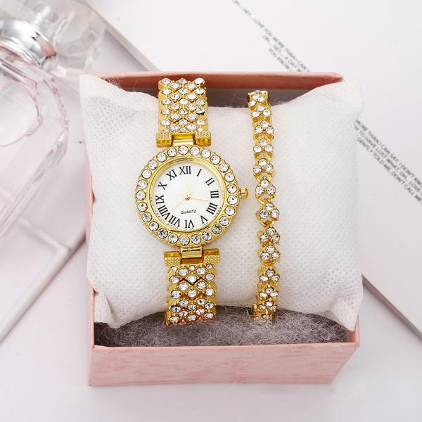 28mm Women Quartz Wrist Watch SL68 Movement Water Flashing Plating