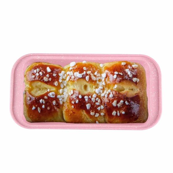 OEM ODM Pink Nonstick Carbon Steel Bread Pan 5Pcs Cake Baking Pan Set