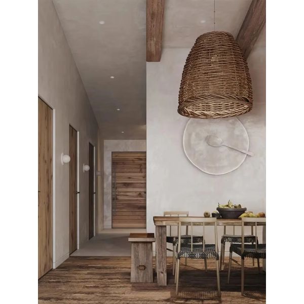 Kitchen Pendant Lamp Resort Hotel American Natural Handmade Real Rattan Pendant Lamp(WH-WP-119)