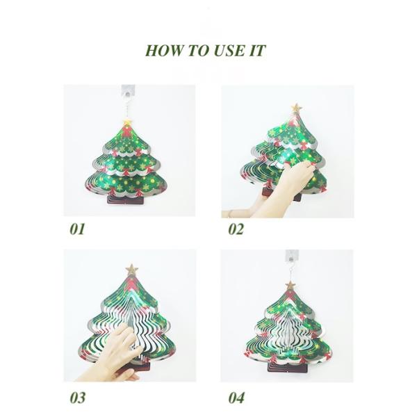 Carrilhões de vento de gerencio da árvore de Natal do girador 3D do vento do metal da largura 27cm