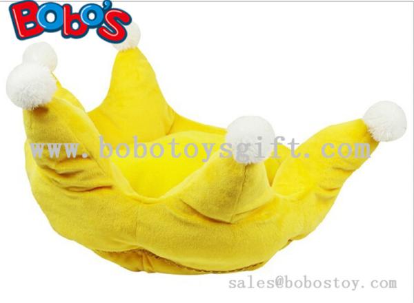 Yellow Color Plush King Crown Style Pet Bed Puppy Dog Sofa