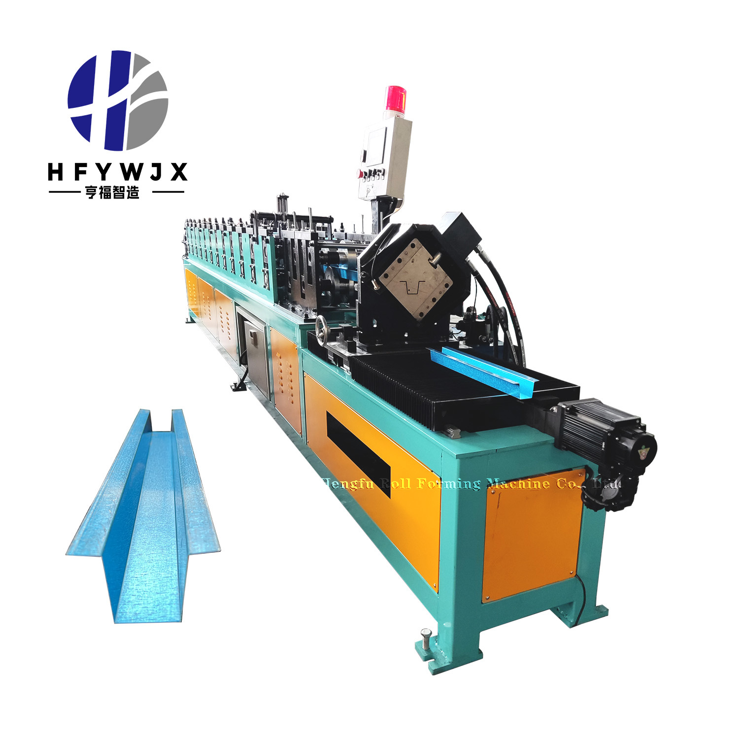 75mm Final Profile Width Hat Channel Roll Forming Machine with Hydraulic Stop-to-Cut and Adjustable 0-10m/min Speed