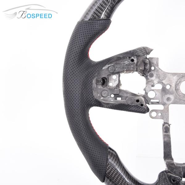 Red Stripe CRV Honda Carbon Fiber Steering Wheel Black Leather 350mm