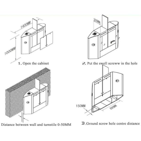 Retractable турникет ворот барьера SS304 600MM сползая