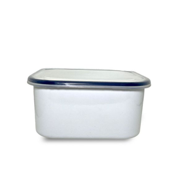 Double Coating Enamel Salad Bowls Enamel 3PCS Square Shape Container Leak Proof