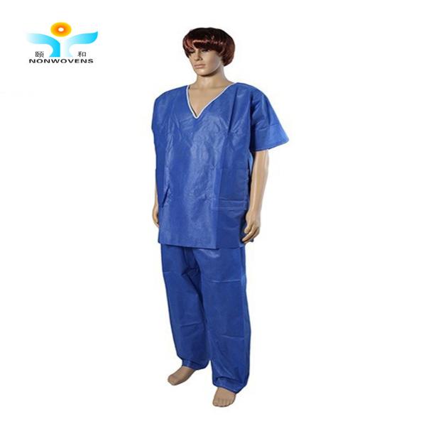 YIHE Dark Blue Disposable Patient Exam Gowns Dust Proof With Pockets