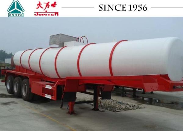 Durable Sulphuric Acid Tanker Trailer 3 Axles 30-40 Tons Capacity