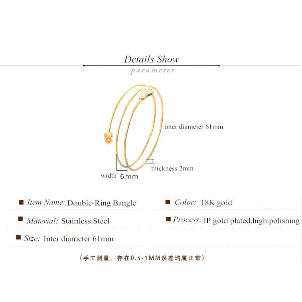 coil Gold Bracelet, Newest Fashion Jewelry Tricyclic Bracelets Women Charm Stainless Steel Bangle