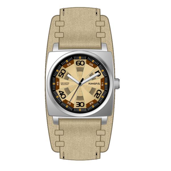 Men's Square Quartz Wrist Watch With Leather Strap , High End Quartz Watches