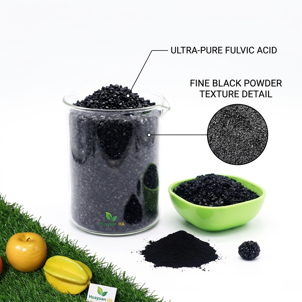 Water-Soluble Potassium Humate Powder with 95%-100% Solubility, 60-70% Humic