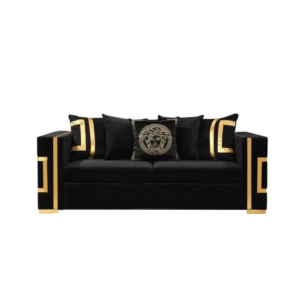 2018 ODM Black Gold Home Furniture Sofas Anti Abrasion Fabric Material