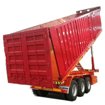 Suspension Mechanical Suspension Juyuan Trailer 80Ton Side Dump Truck Semi Trailer
