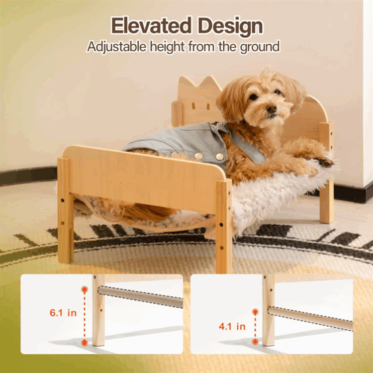 Wooden Small Cat Hammock Bed Indoor Cat Furniture Gift Pet Cat Bed Hammock