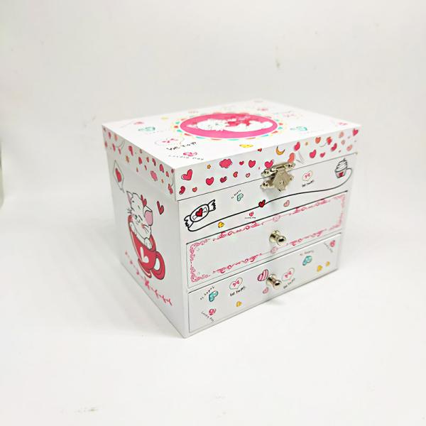 PMS Printing Jewelry Gift Music Box Children Princess Ballerina Dancing Drawer Box