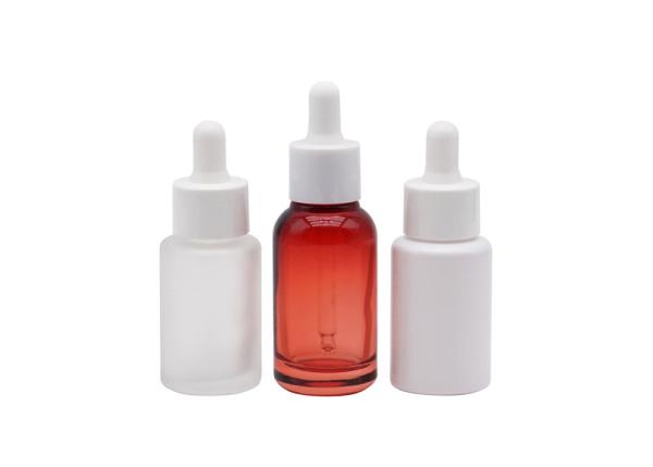 Garrafa cosmética branca de vidro vazia lisa 50ml do conta-gotas da garrafa de óleo essencial do ombro