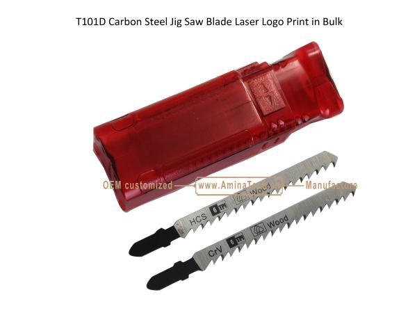 T101D Carbon Steel Jig Saw Blade Laser Logo Print in Bulk size:100mmx8x6T, Cutting Wood,Box Packaging