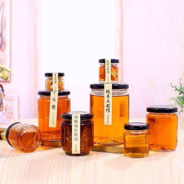 Safe Transparent Glass Honey Jar Corrosion Resistant For Wedding Favors