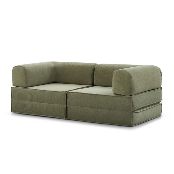 Vacuum Pack Modern Convertible Foam Eco-Friendly 2 Seater Hotel Use Living Room Compressed Folding Rectangle Sofa Bed Double