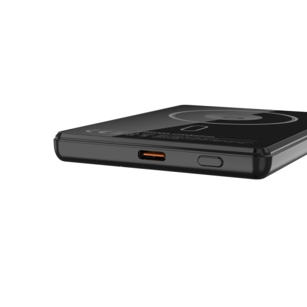 Wireless Charging Power Bank Ultra Slim Magnetic 5000mAh Portable Charger with Fast 18W Type C Input for Quick Recharge