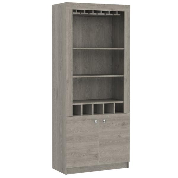 Stainless Steel Corner Wine Cabinet Racks With Temperature Control And Wood Shelves