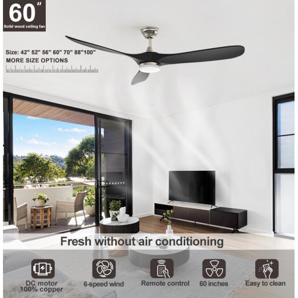 Moderno Design 1stshine Ventilador de teto Luz com baixo ruído Motor DC e ajuste de tempo